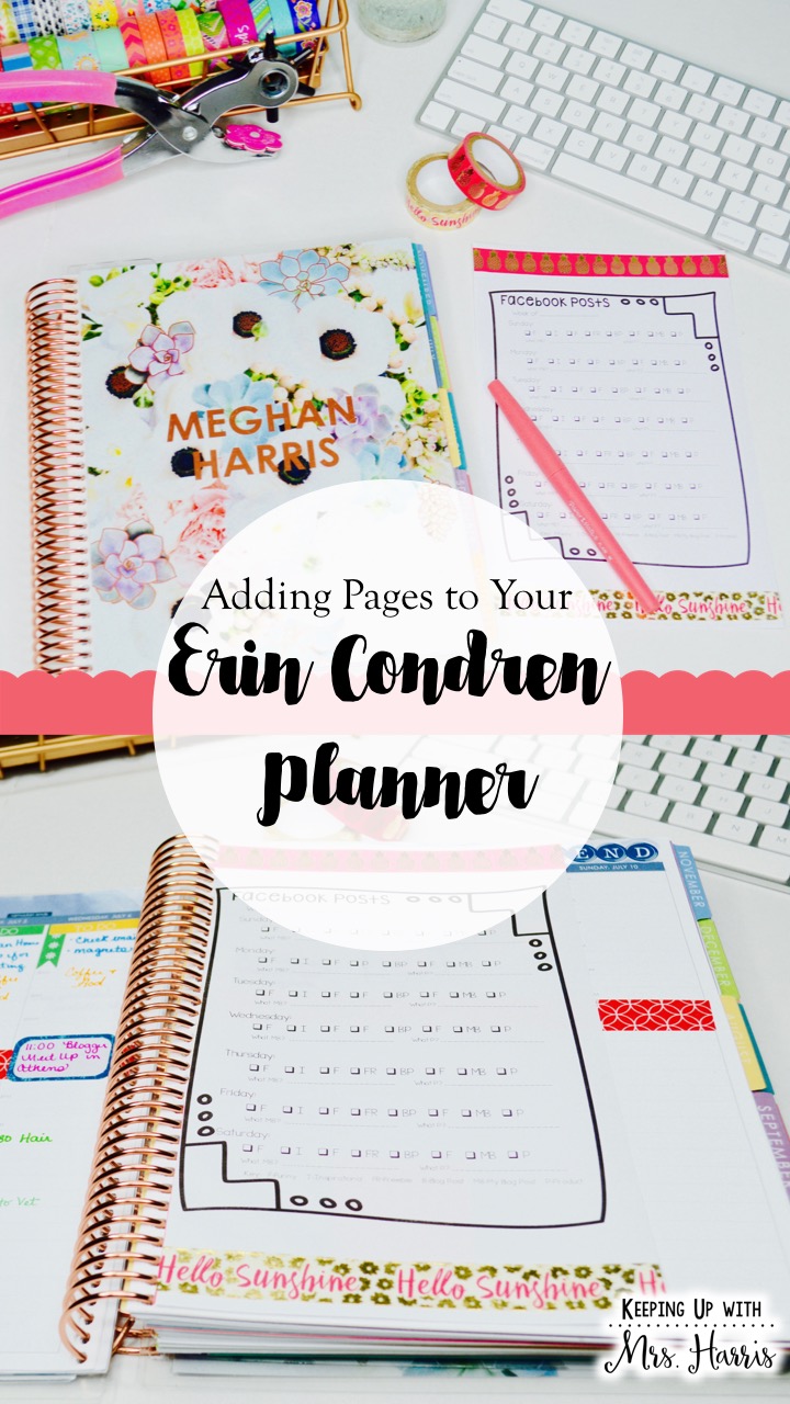 Adding pages to your Erin Condren Planner - How to for a DIY how to add pages to your Erin Condren planners!