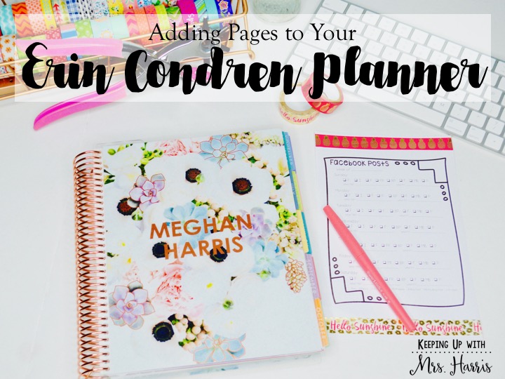 Adding pages to your Erin Condren Planner - How to for a DIY how to add pages to your Erin Condren planners!