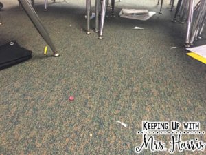 Secret Trash - how to keep your classroom floor spotless!