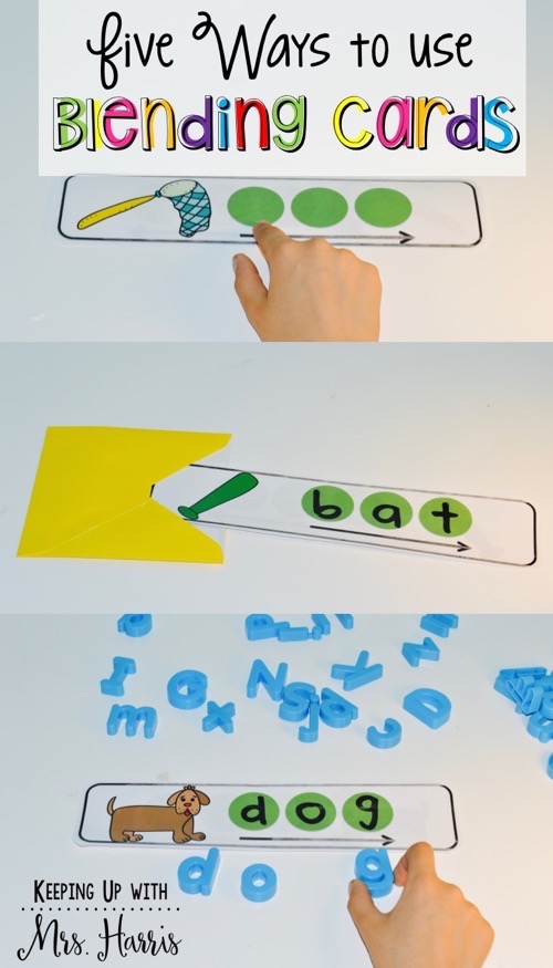 Five ways to use blending cards to teach blending and segmenting. I love #2!