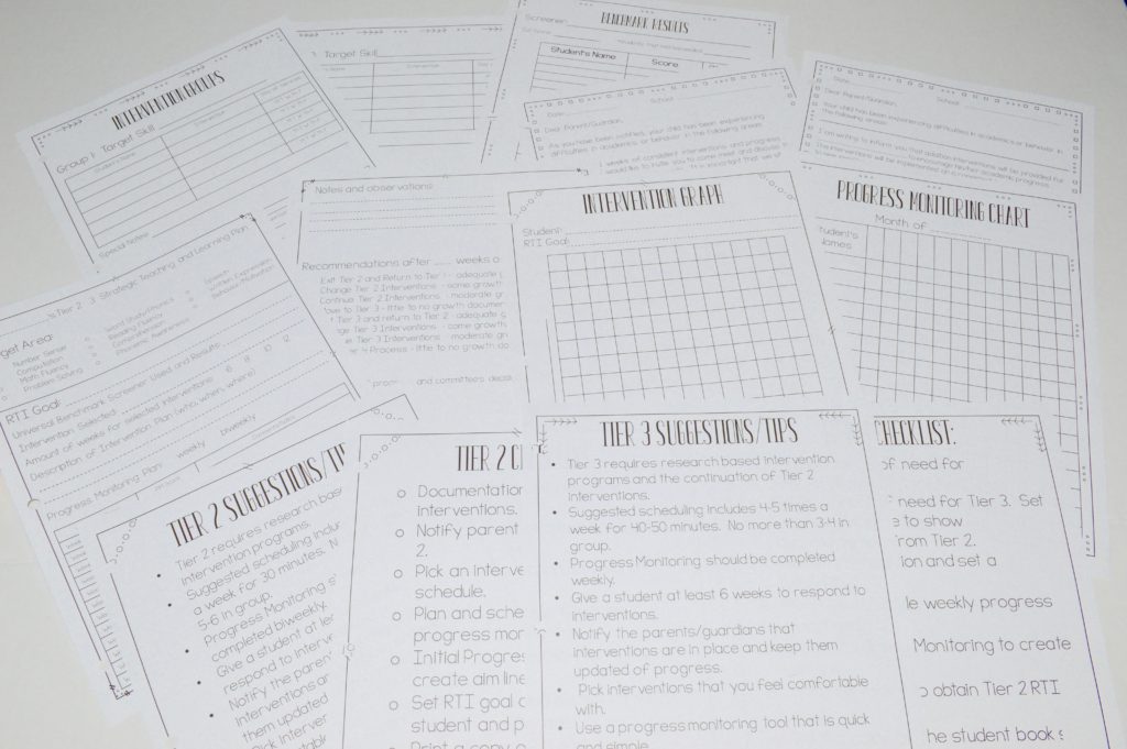 Do you need a little organization to your classroom data? How about try my RTI Data Notebook? This will keep your RTI forms and RTI interventions all in one place. Get organized and have a place for setting goals in the classroom.