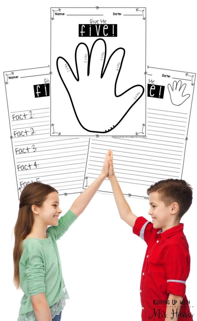 Give Me Five - a back to school get to know you activity.