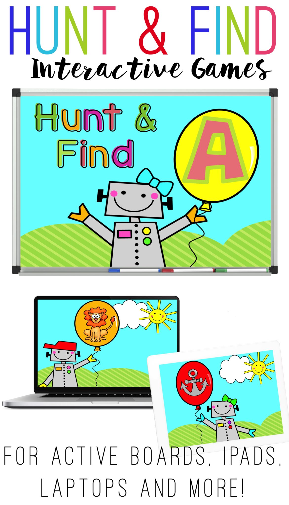 Hunt and Find games for Active Boards, Computers, and iPads