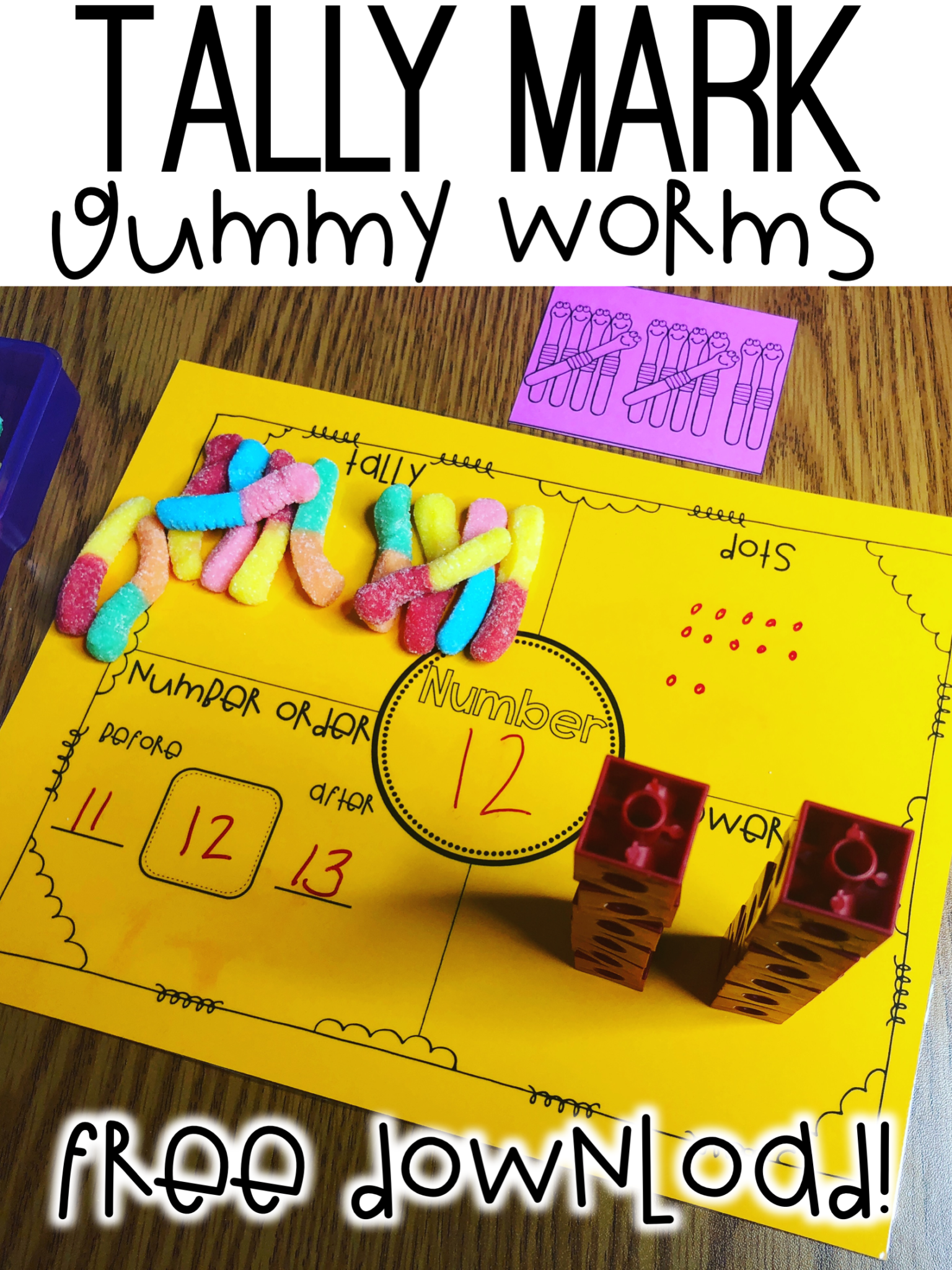 Tally mark free download. Free download for tally mark lesson and teaching number sense.